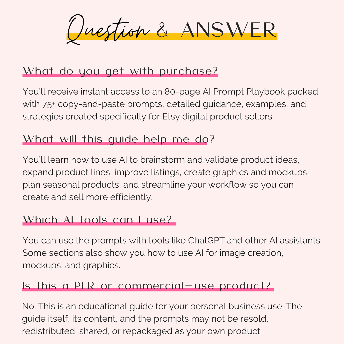 AI prompt playbook for Etsy sellers