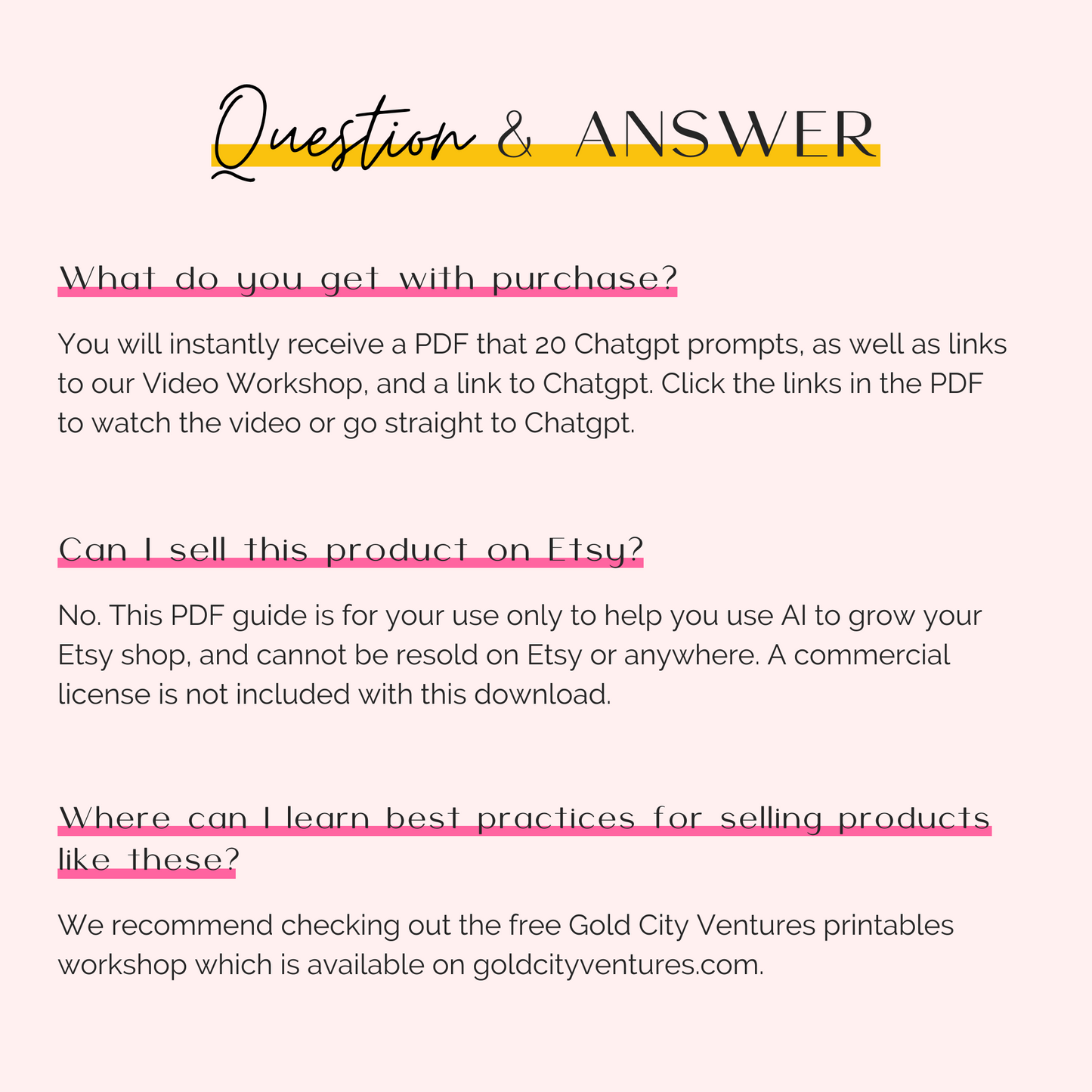 Chatgpt Prompts for Etsy Sellers