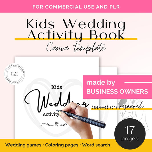 kid's wedding activity book