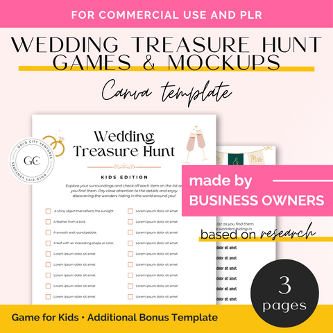 Wedding Treasure Hunt Games and Mockups