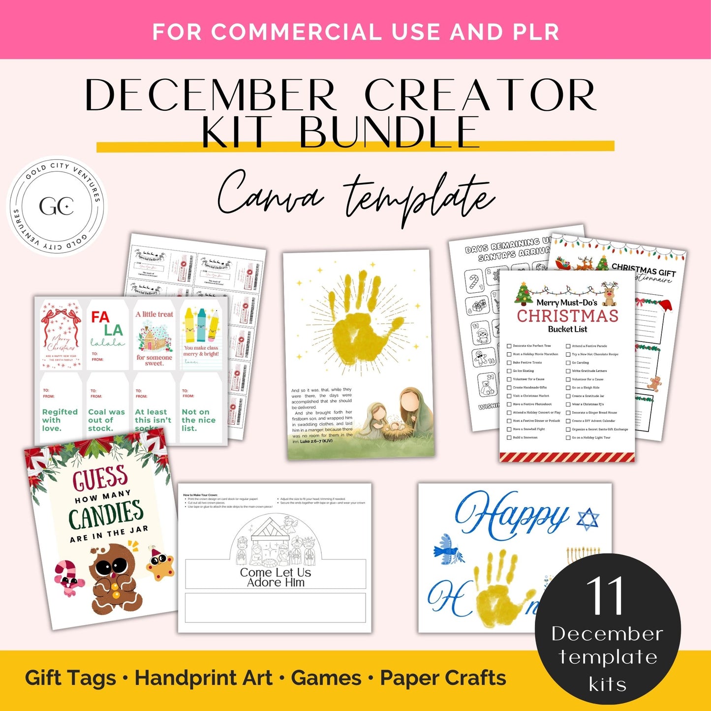 December Christmas Commercial Use Canva Templates