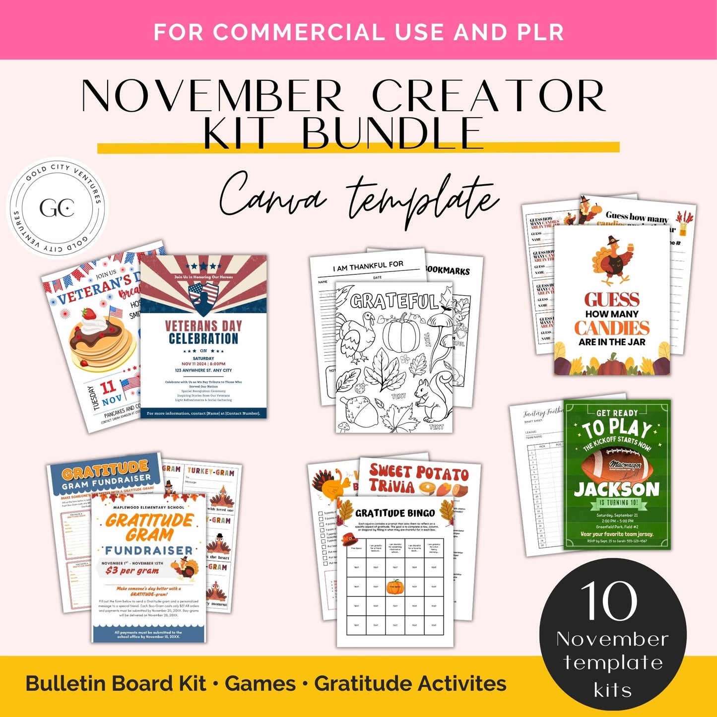 November Thanksgiving Commercial Use Templates