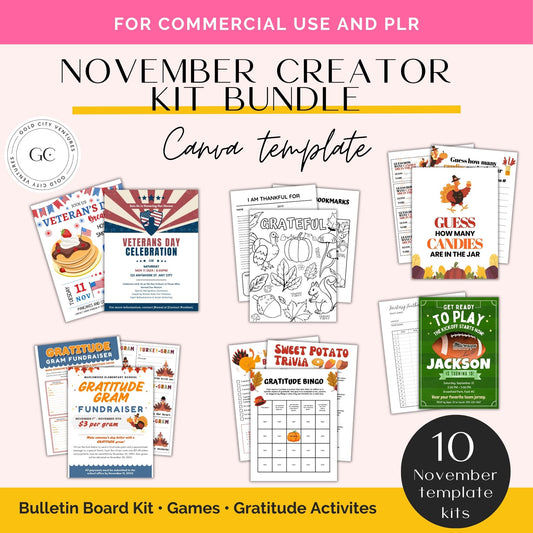 November Thanksgiving Commercial Use Templates