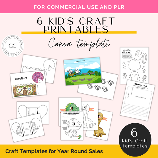 6 Kids Printable Craft Templates