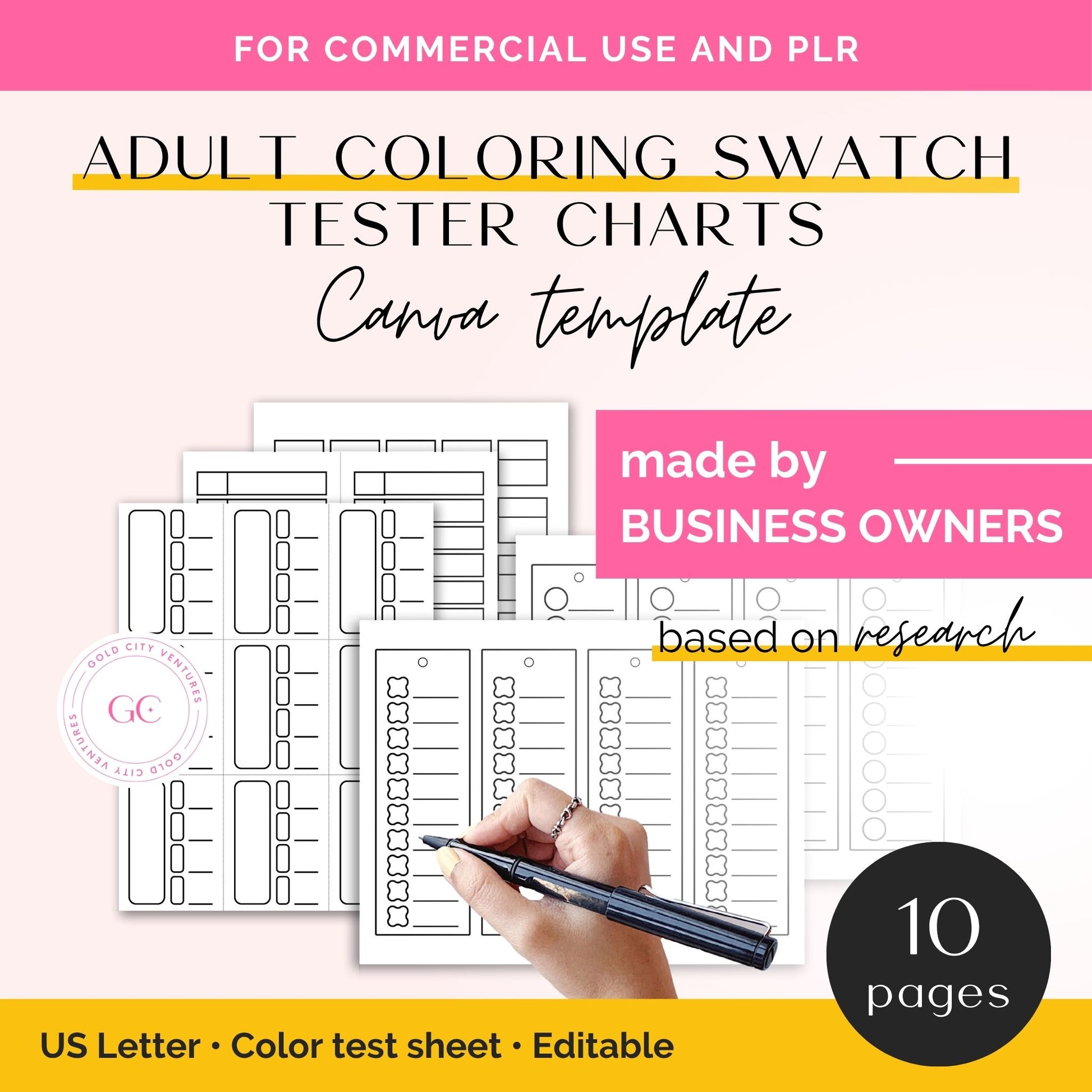 adult coloring swatches