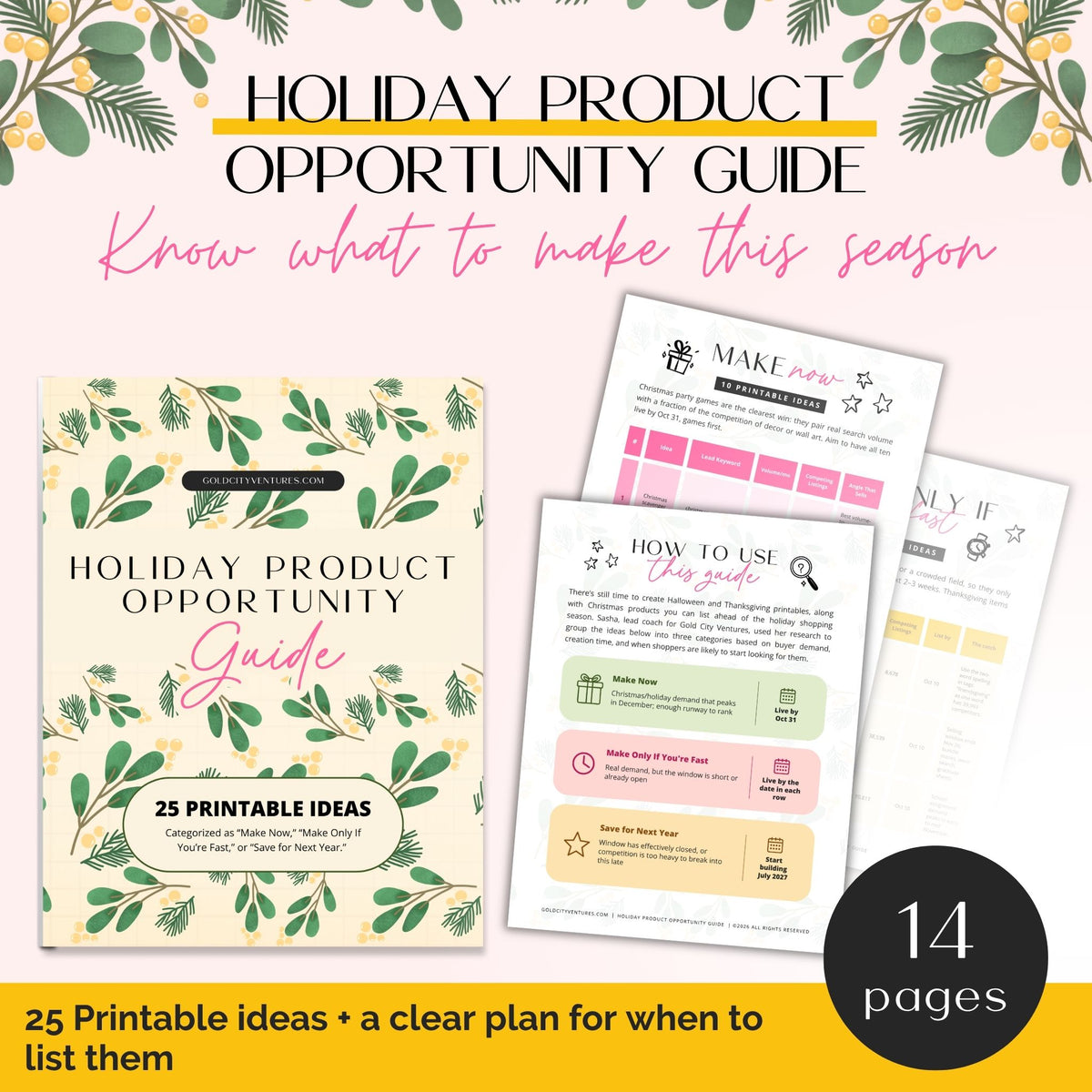 holiday product opportunity guide