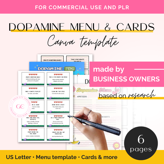 dopamine menu and cards