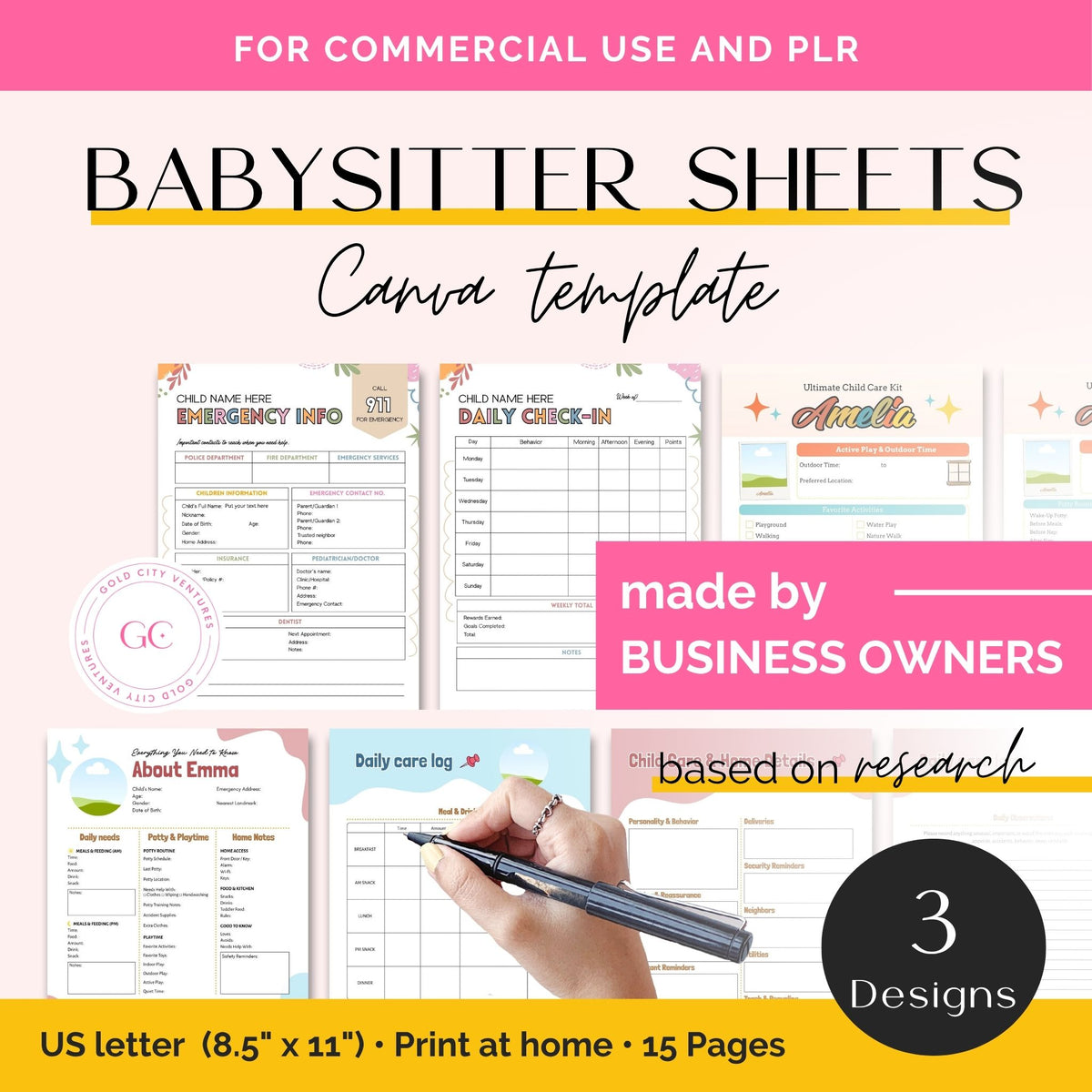 babysitter emergency contact forms
