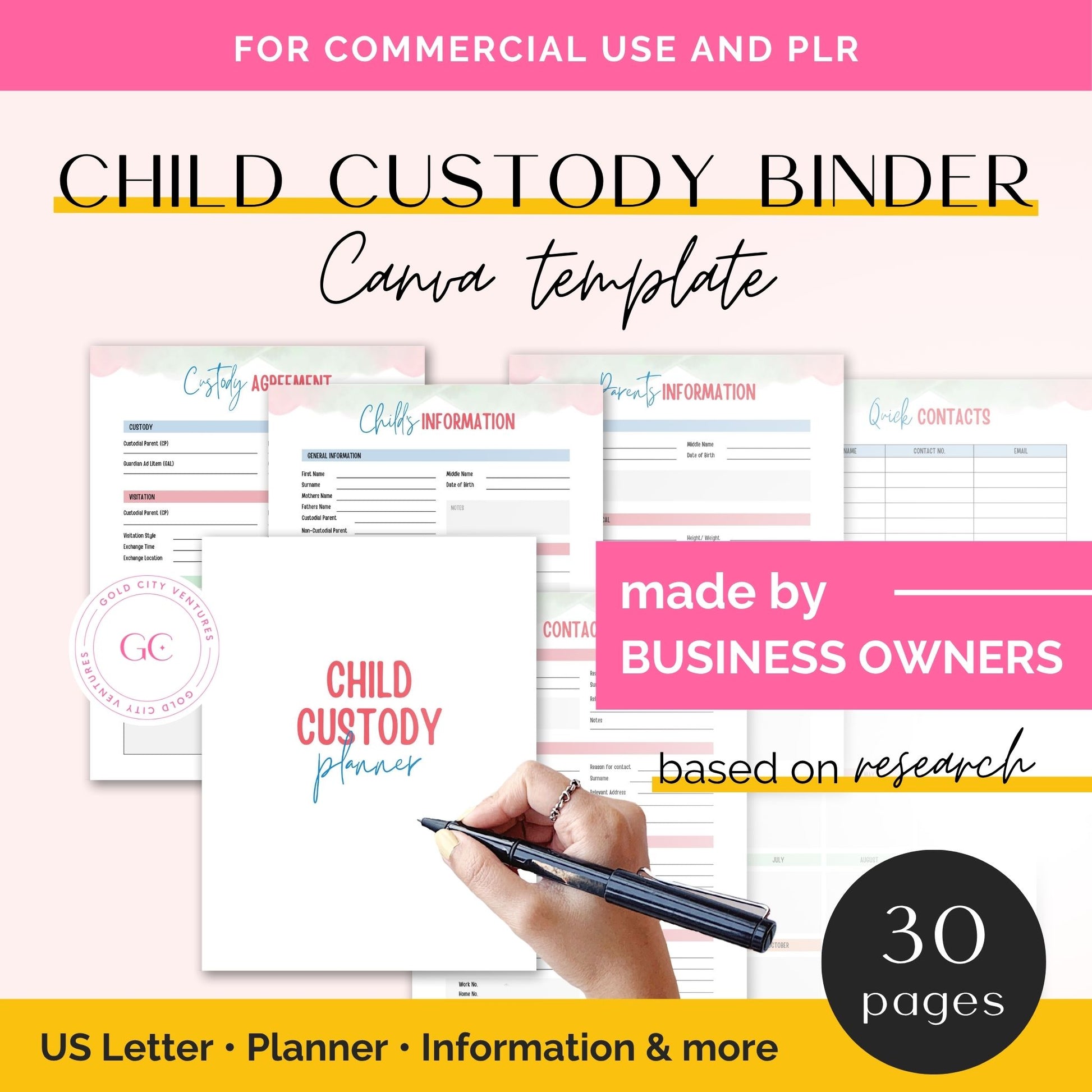 child custody binder