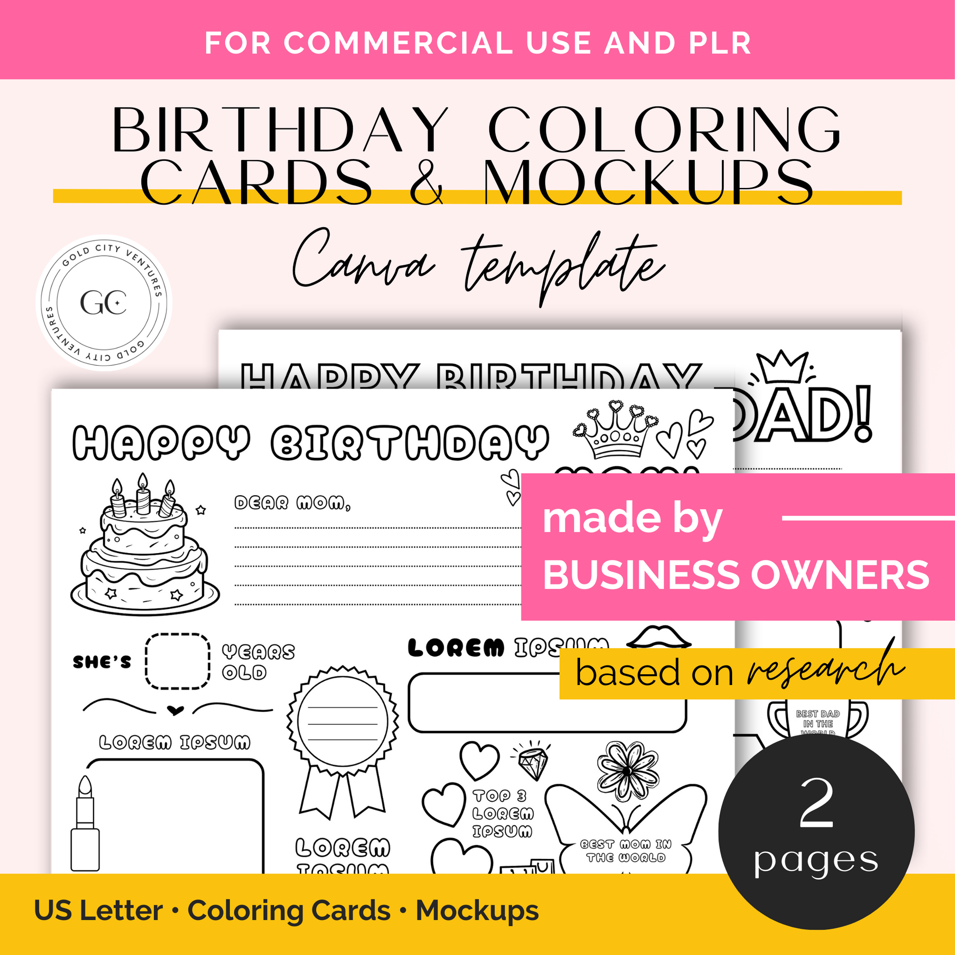 birthday coloring card