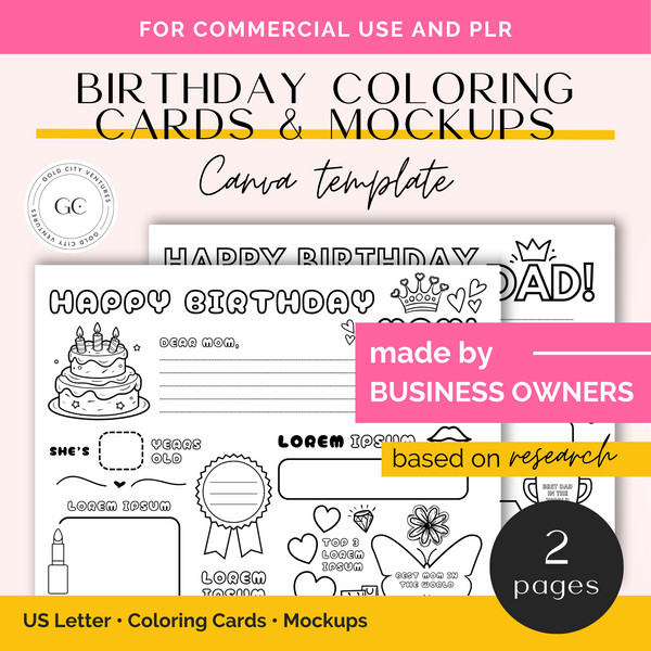 birthday coloring card