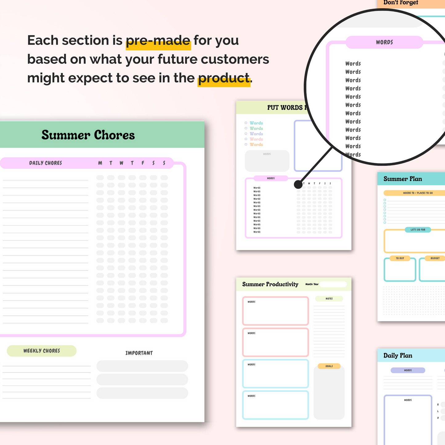 Summer Planner and Mockups