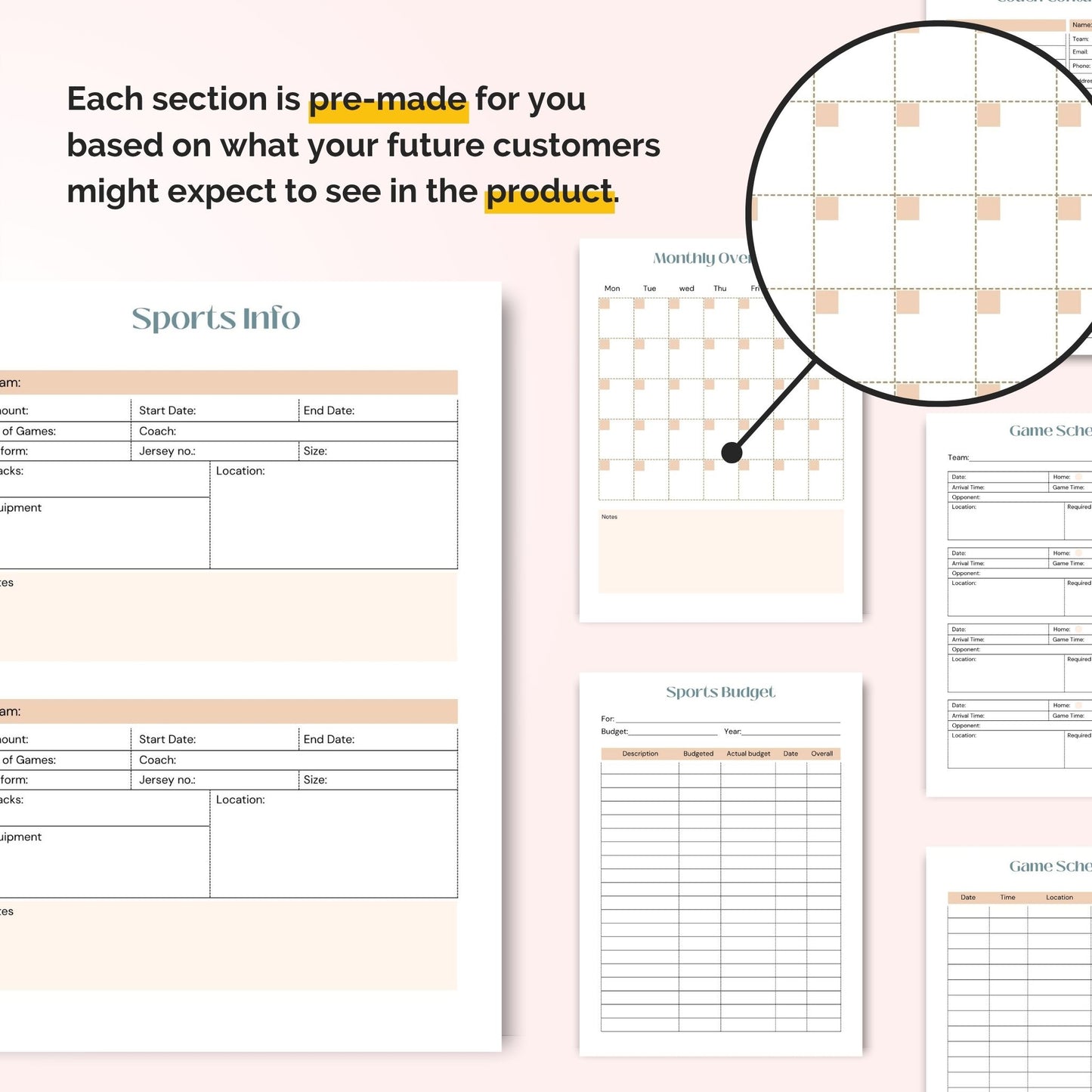 sports planner for kids