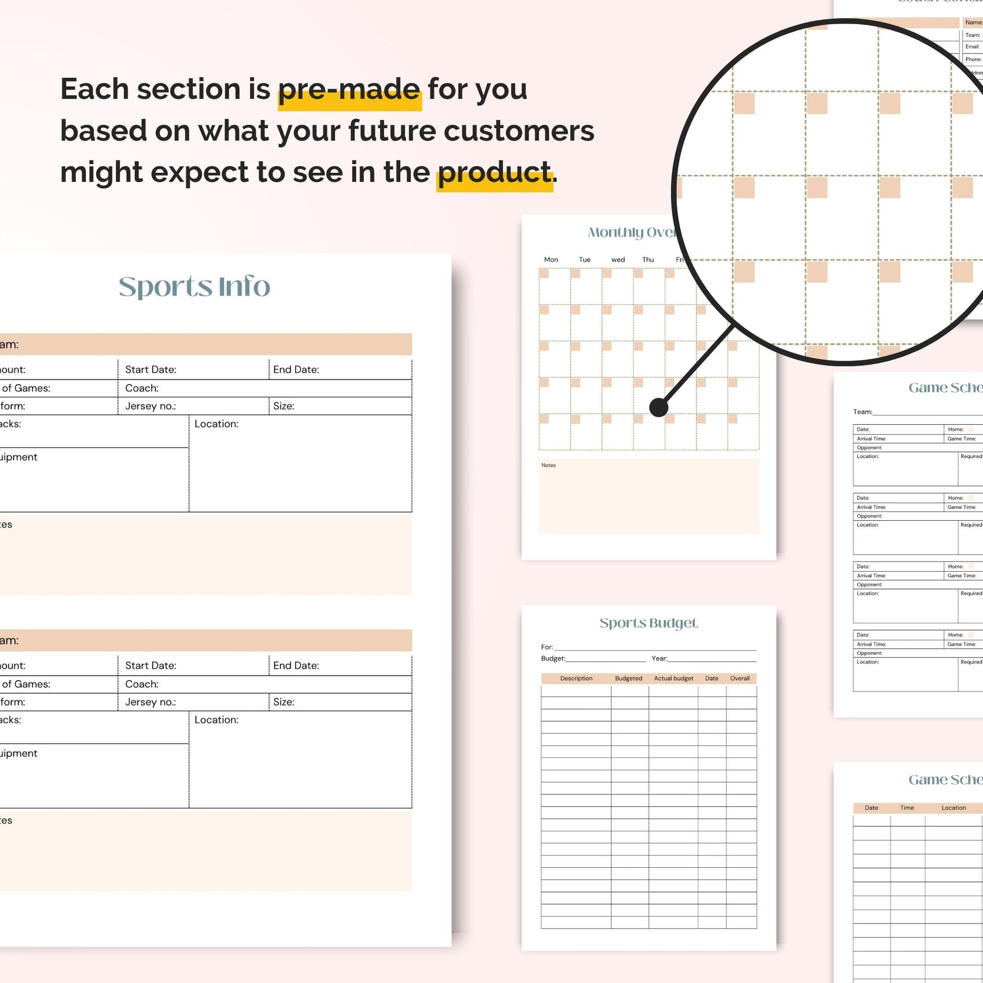 sports planner for kids