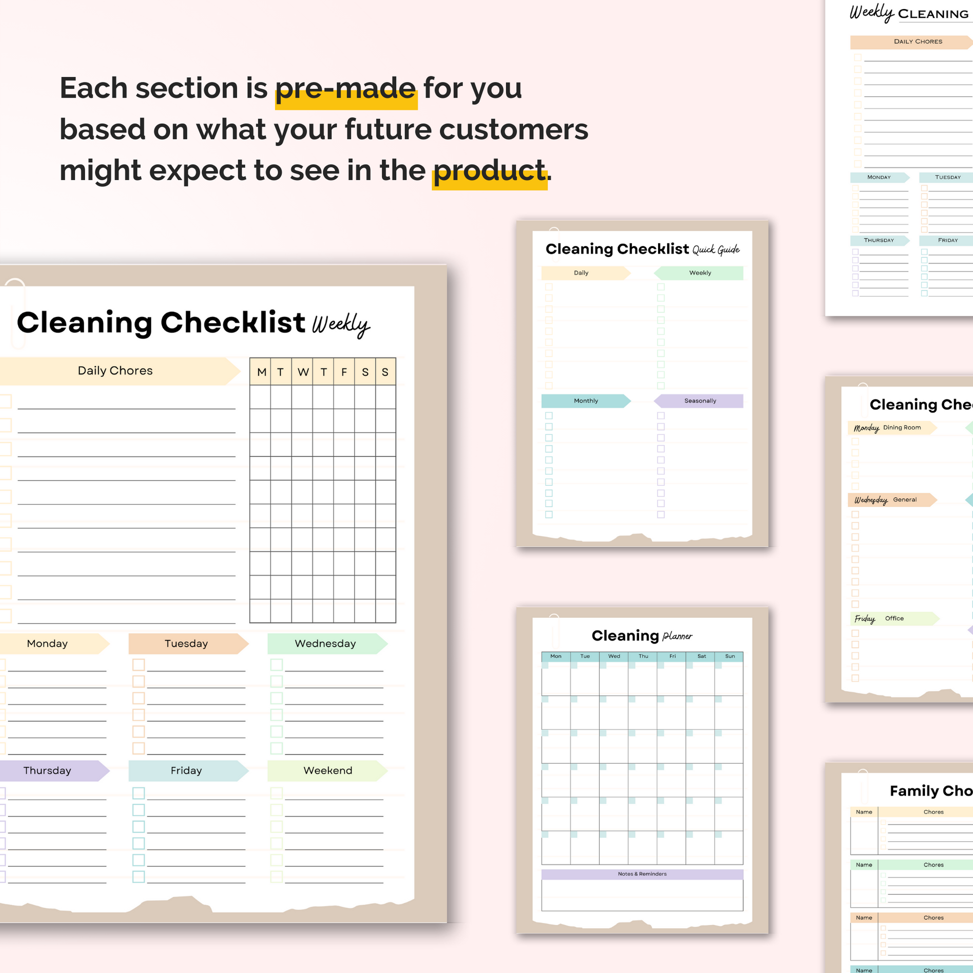 spring cleaning template bundle