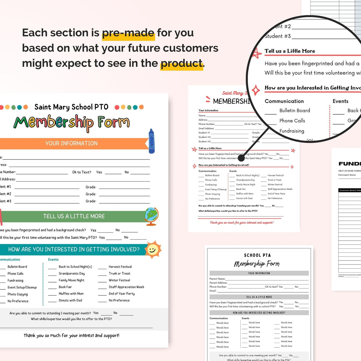 pto membership forms