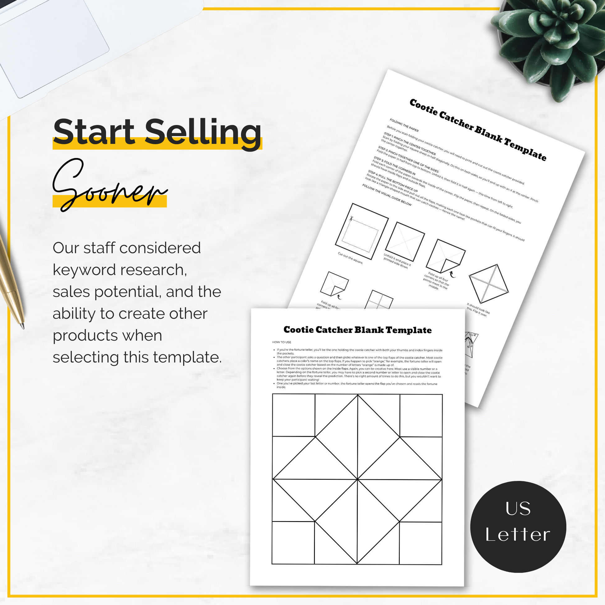 blank fortune teller template