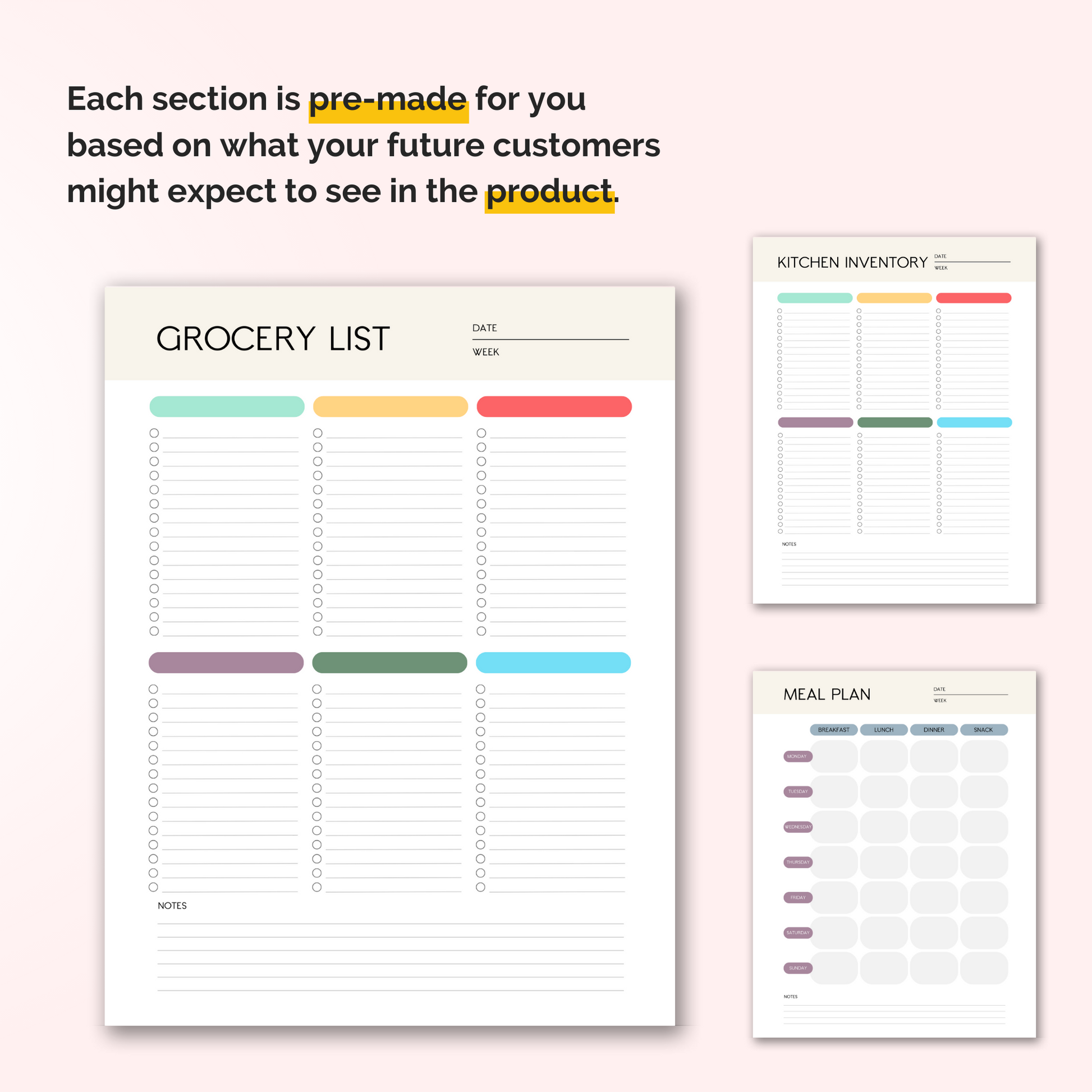 meal planner templates