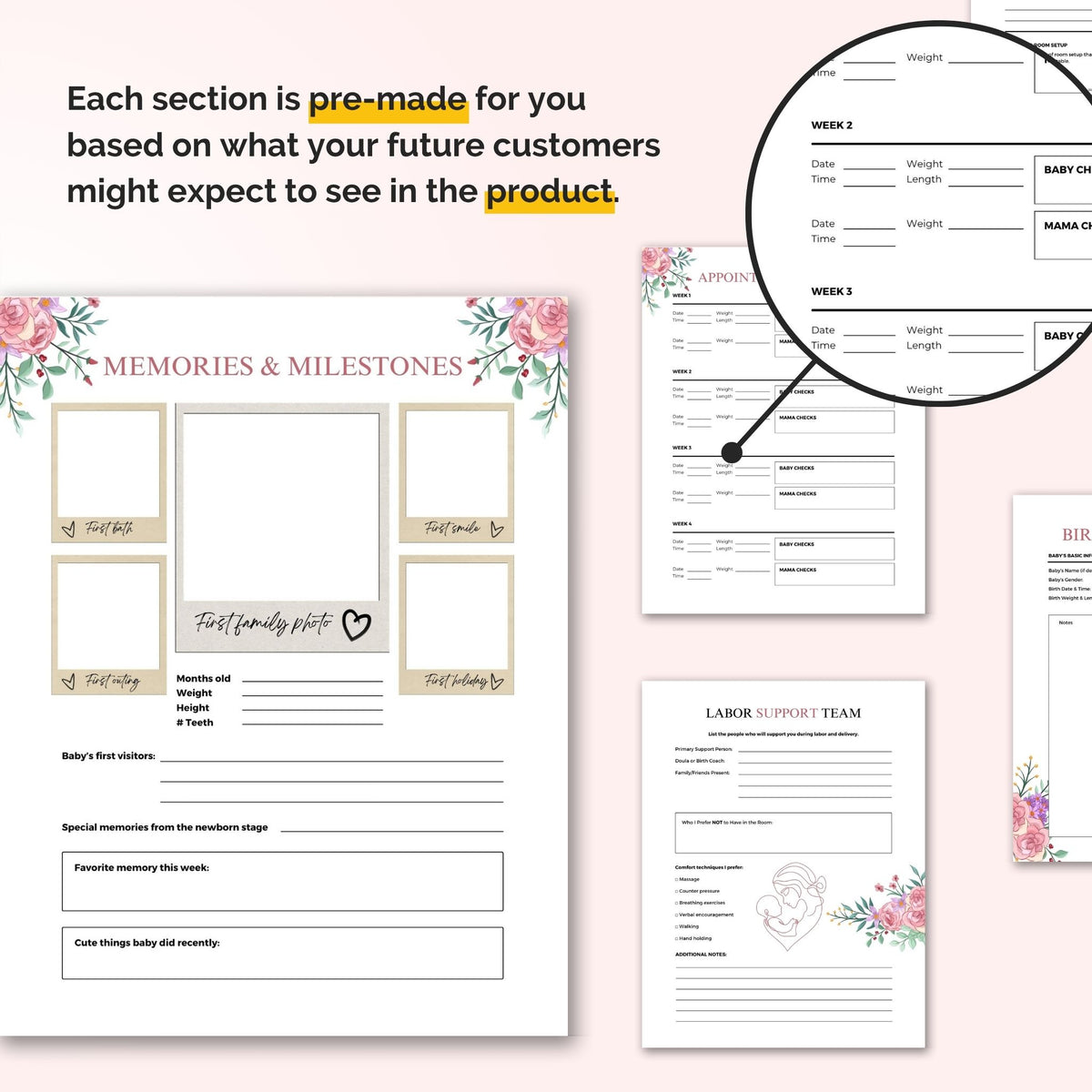 birth plan and postpartum planner