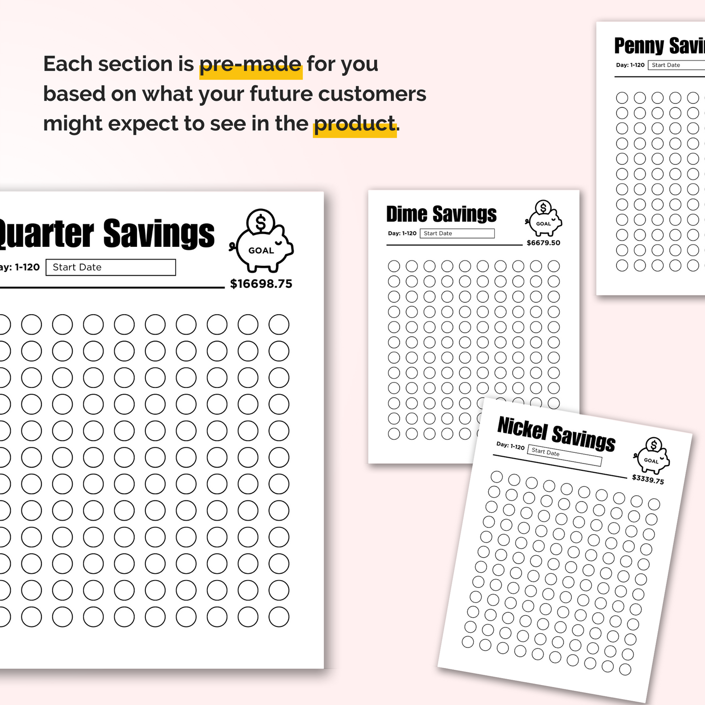 Savings Trackers and Mockups