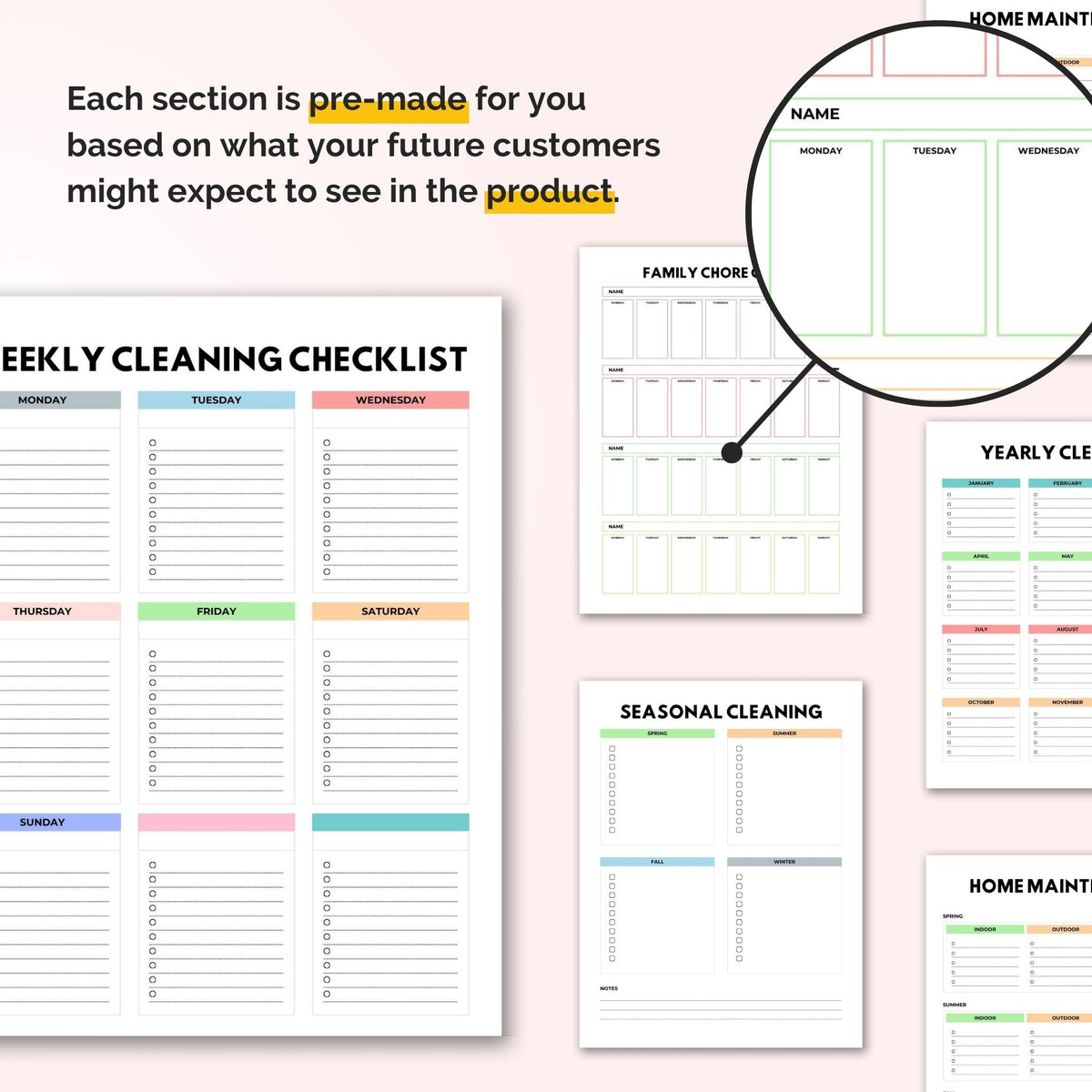 adhd cleaning planner
