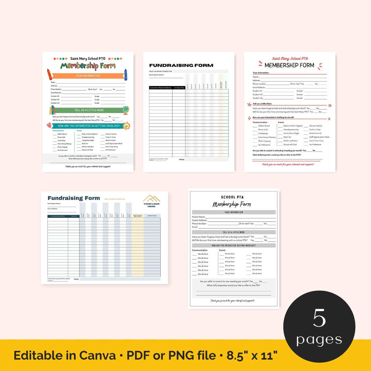 pto membership forms