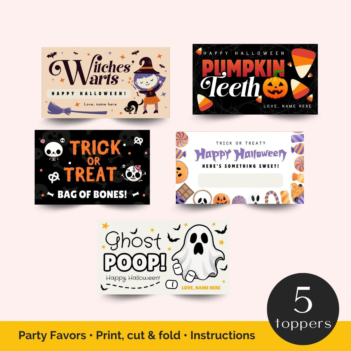 Halloween Treat Bag Toppers
