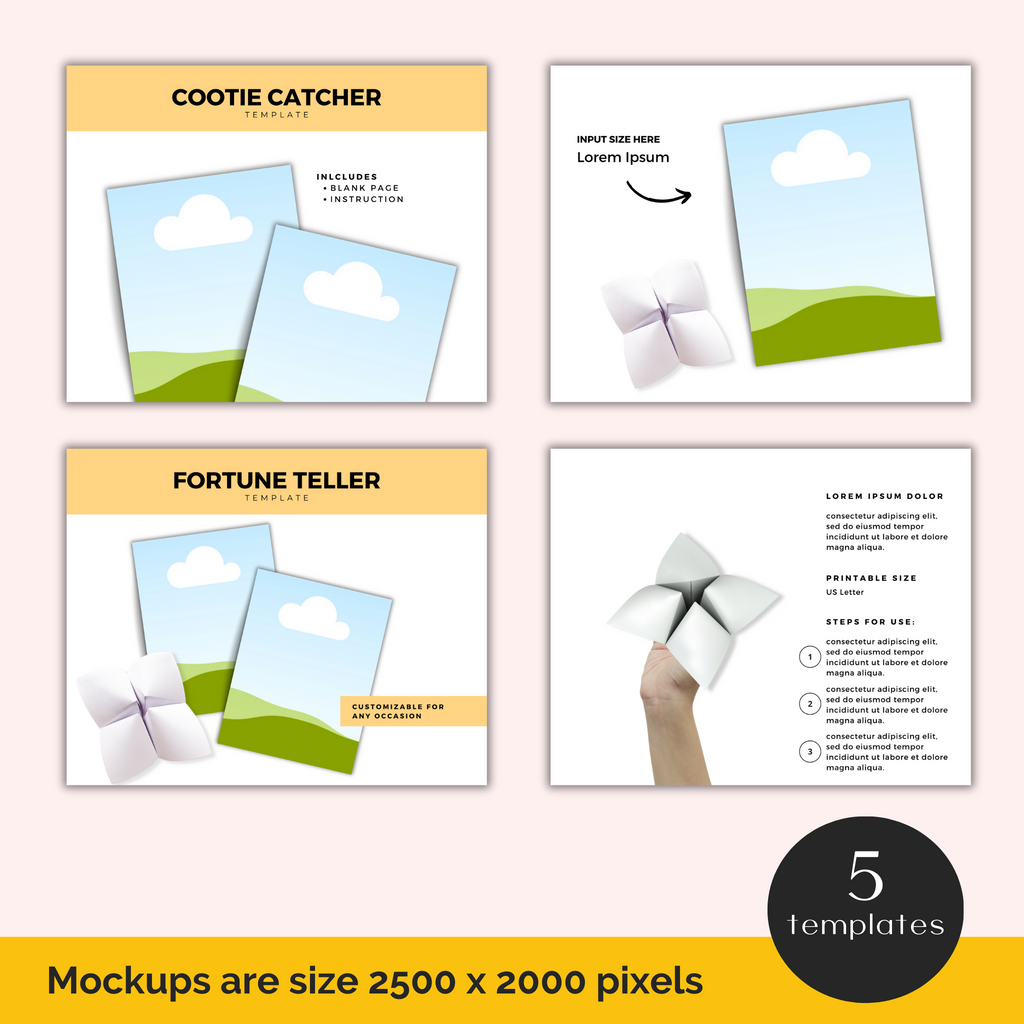 Blank Fortune Teller And Mockups Templates Gold City Ventures Blank fortune teller and mockups templates gold city ventures