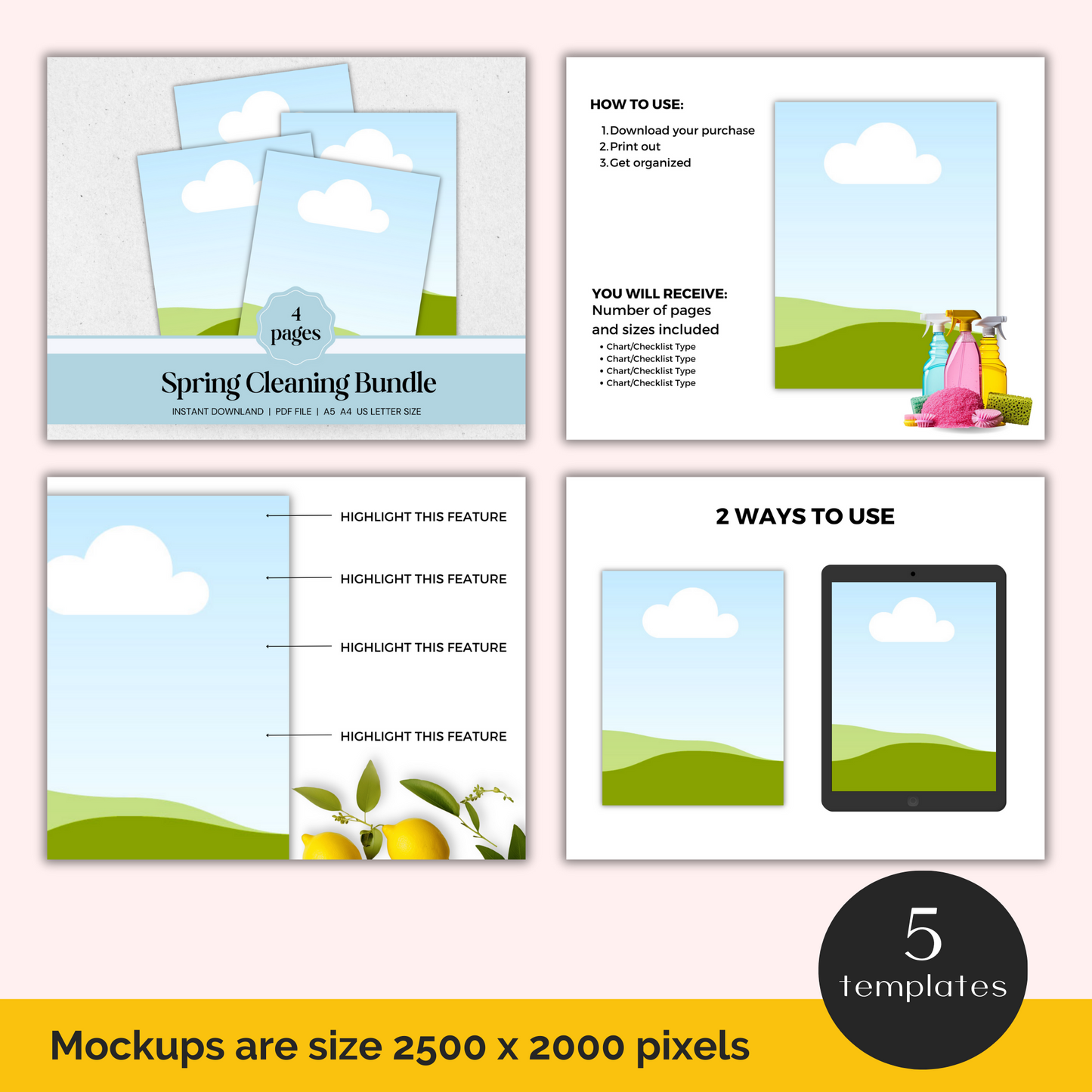spring cleaning template bundle