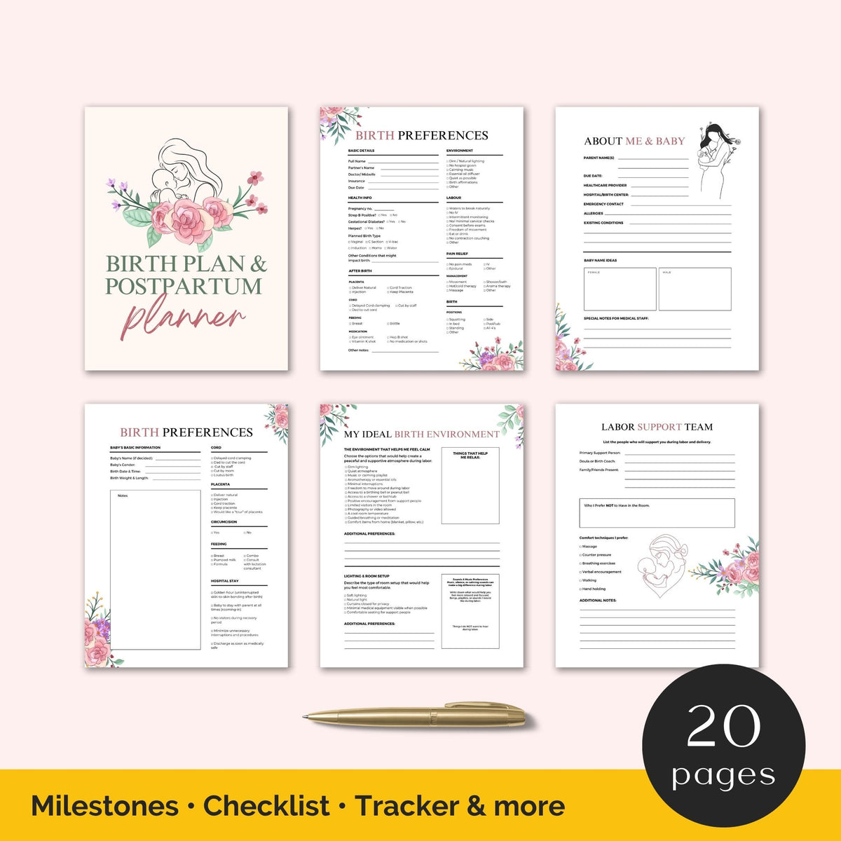 birth plan and postpartum planner