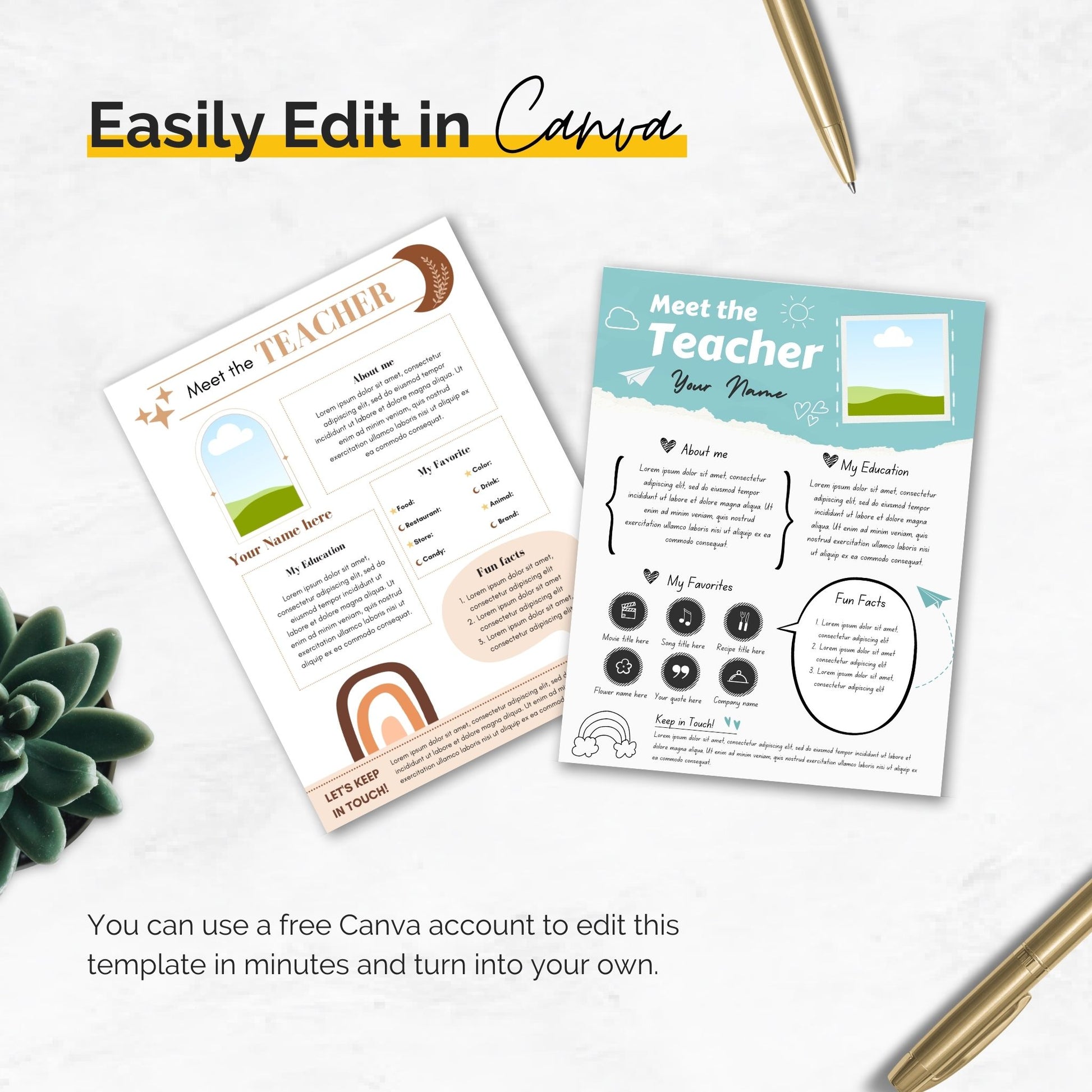 meet the teacher template