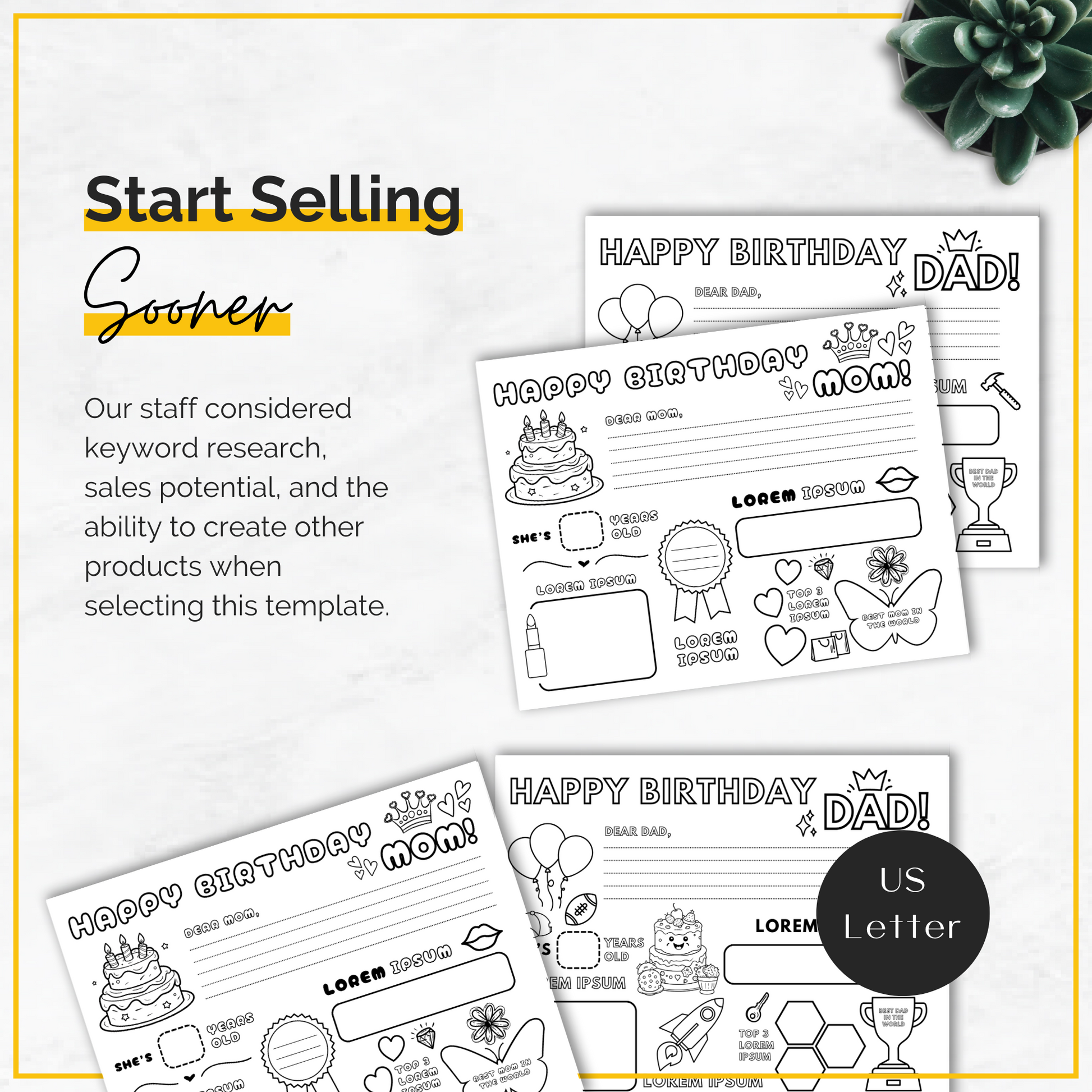 birthday coloring card