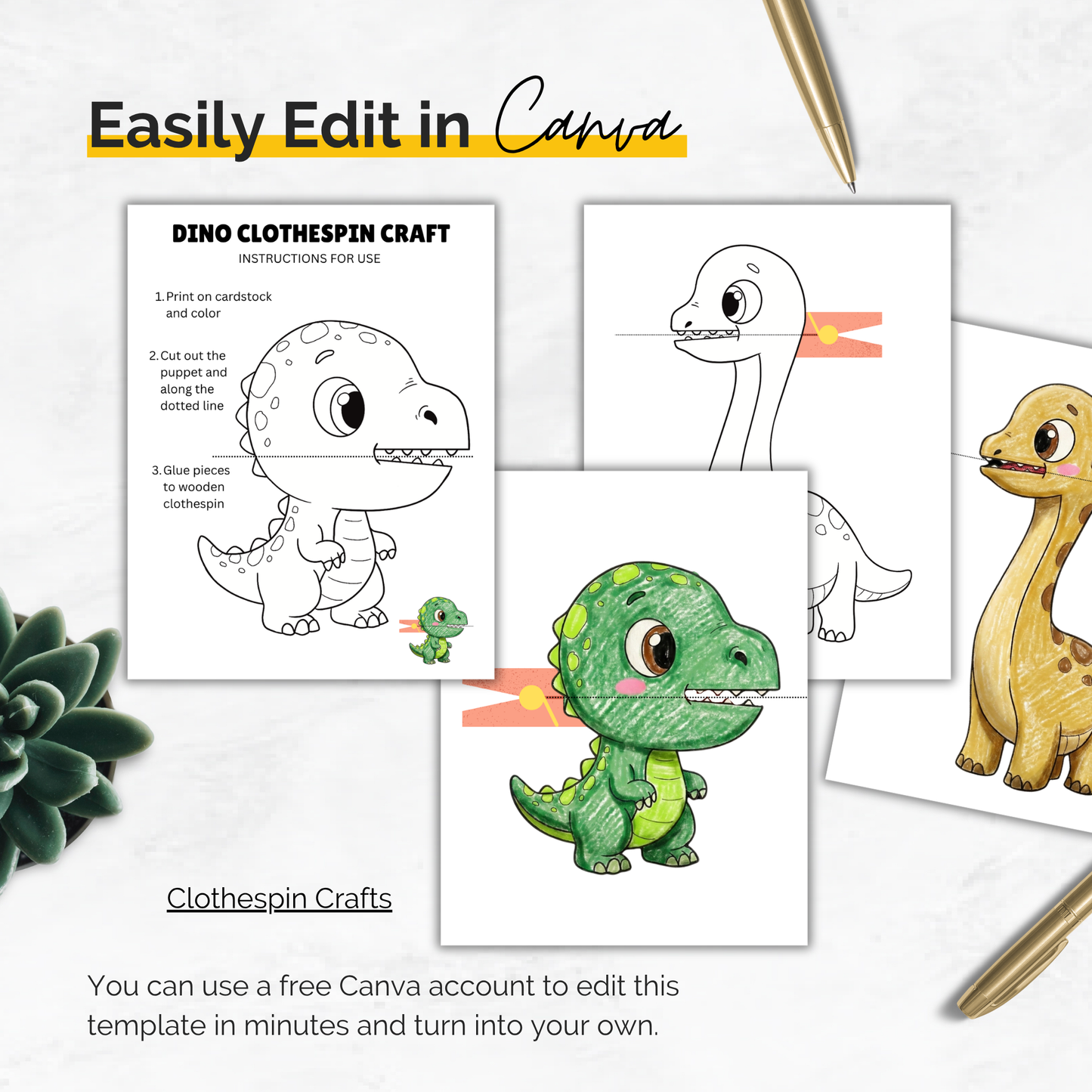 6 Kids Printable Craft Templates