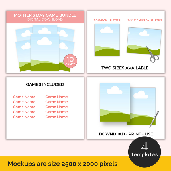 Mother's Day Games and Mockups