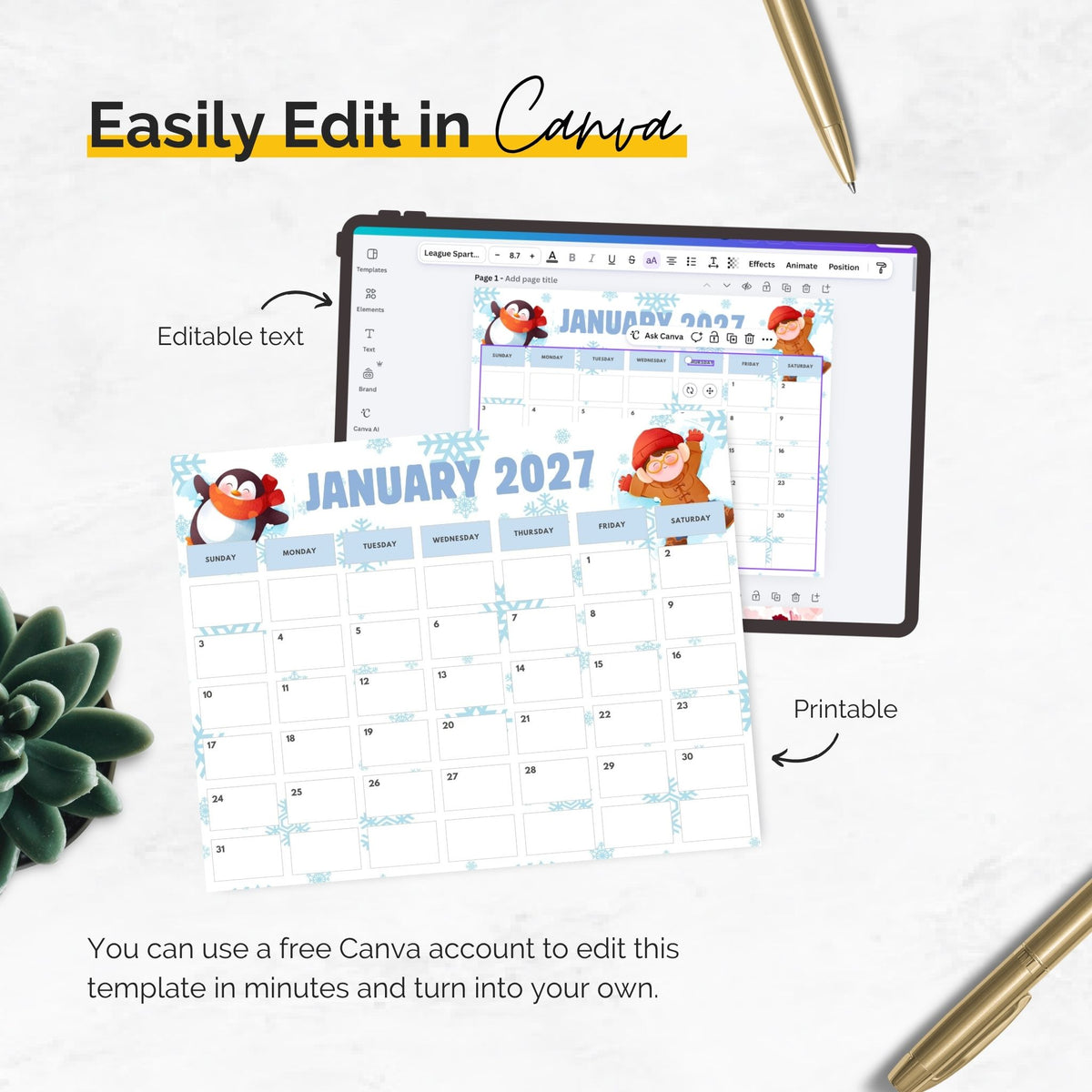 12 months of kid calendars