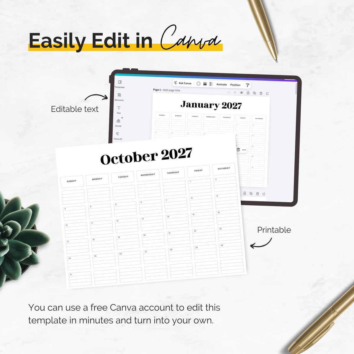 12 months of calendar templates