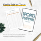sports planner for kids