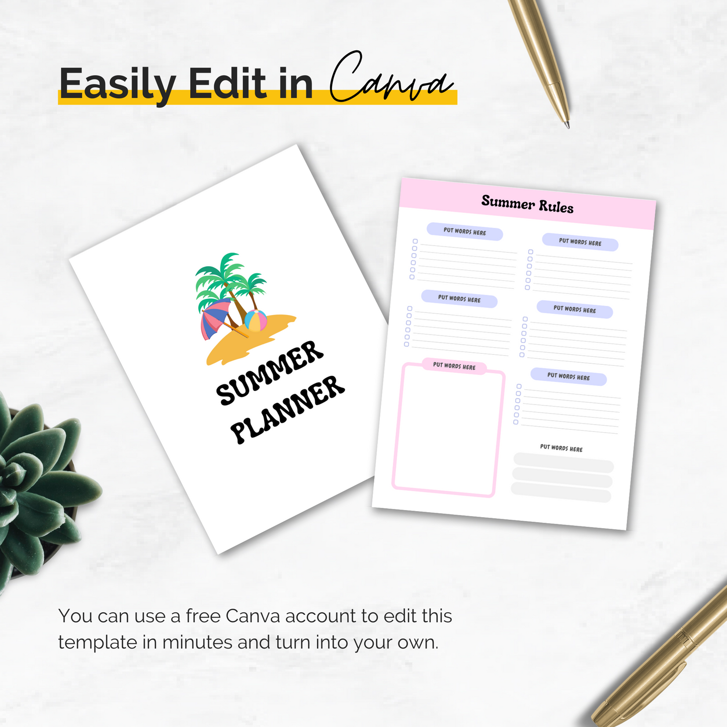 Summer Planner and Mockups