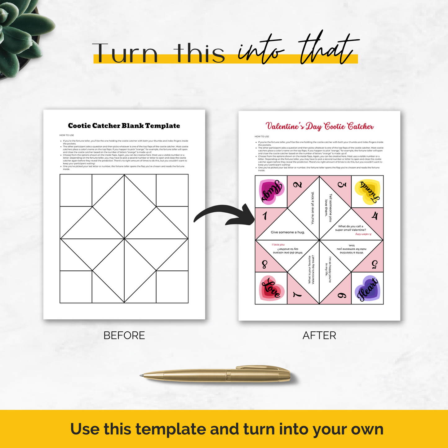 blank fortune teller template