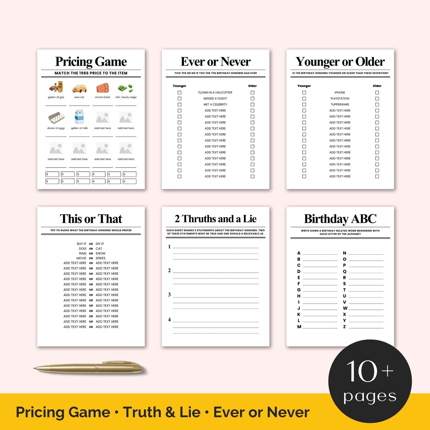 40th birthday party games