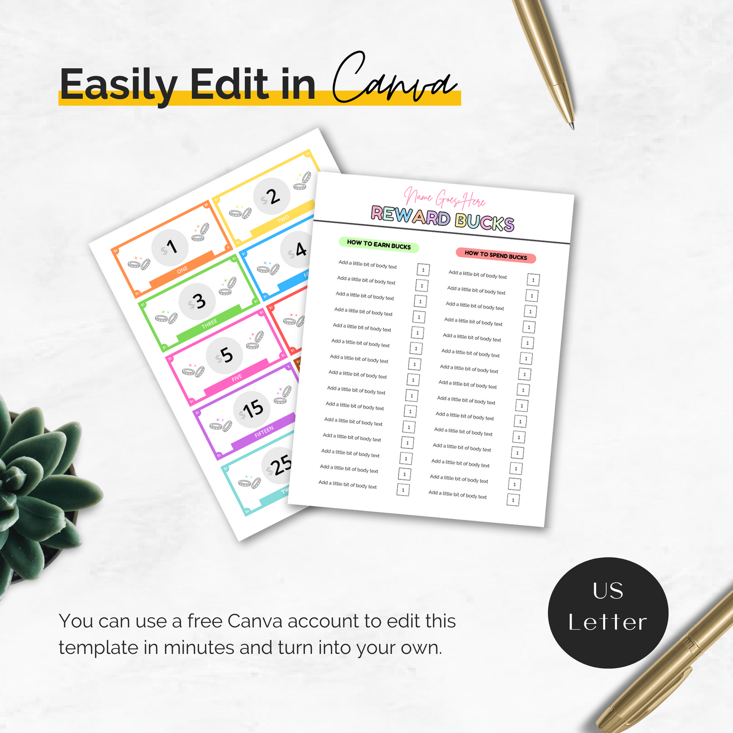 kids reward chart bundle and mockups
