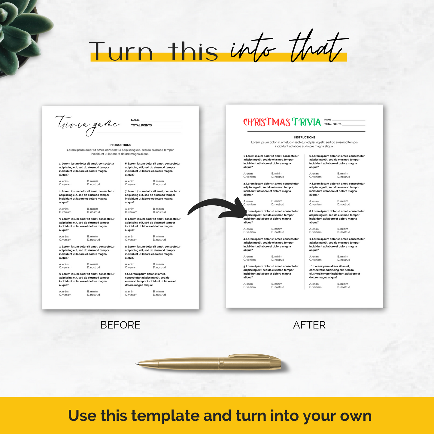 trivia game template