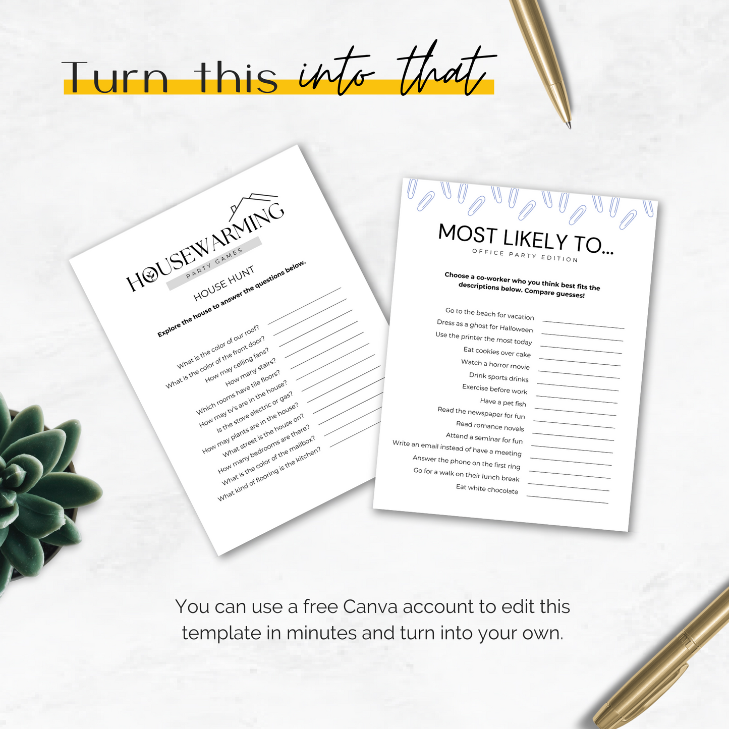 Housewarming Games and Mockups