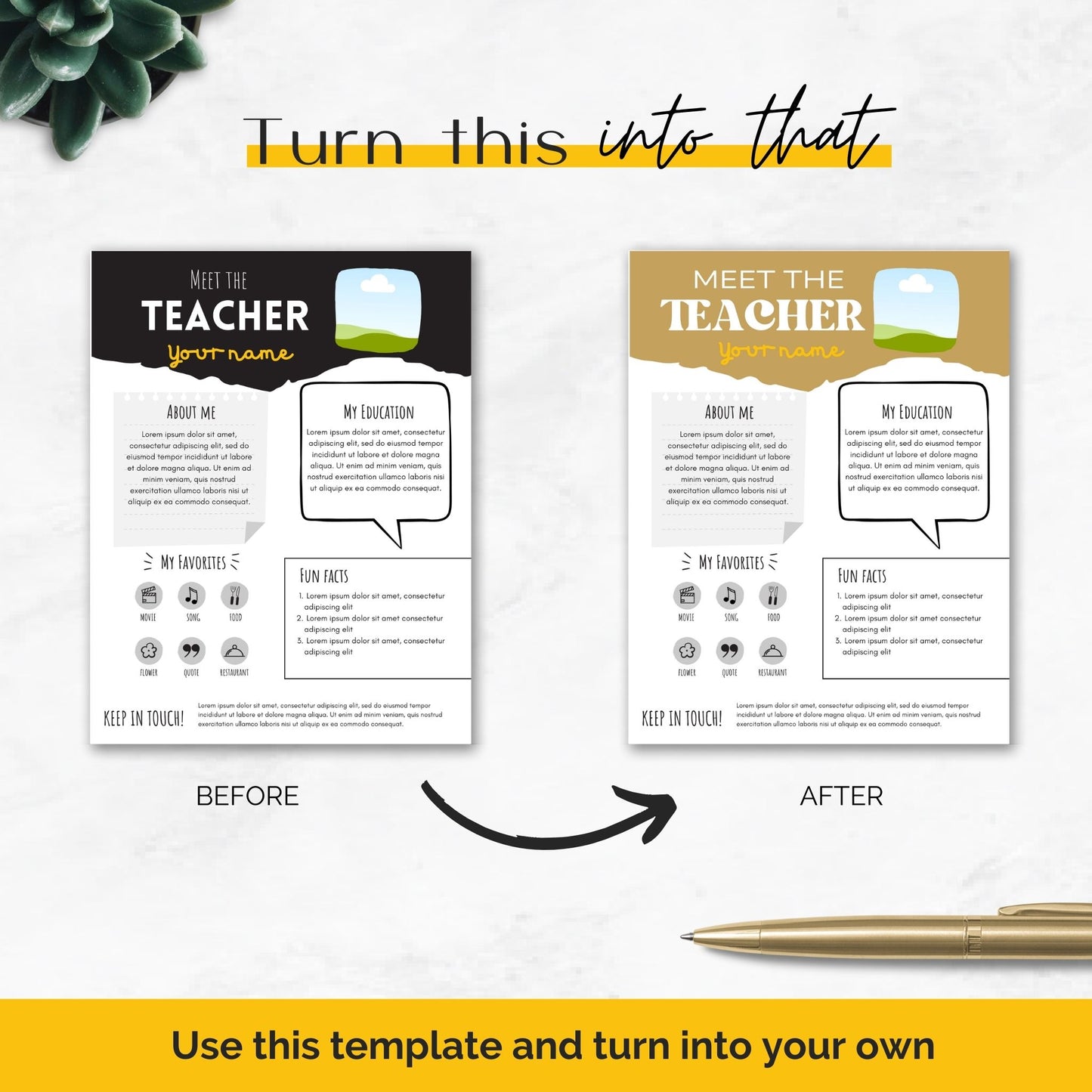 meet the teacher template