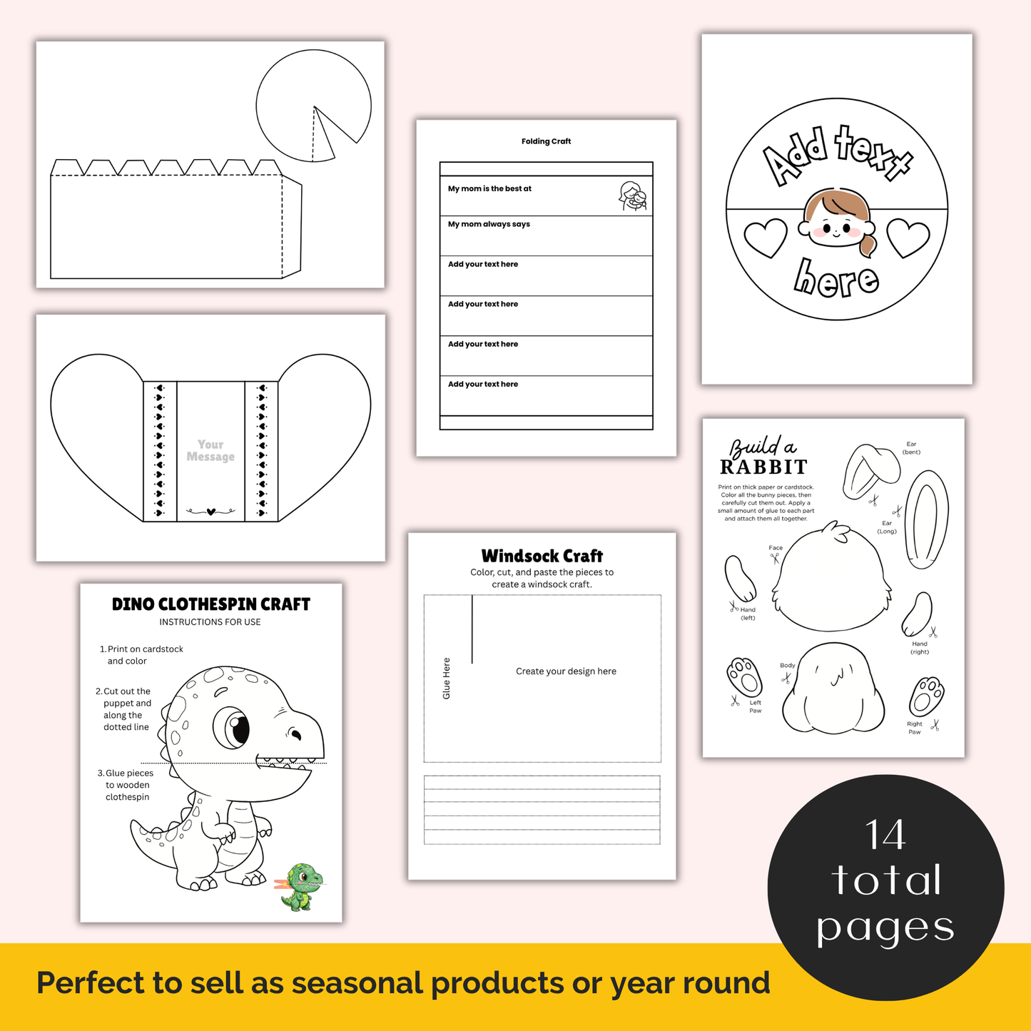 6 Kids Printable Craft Templates