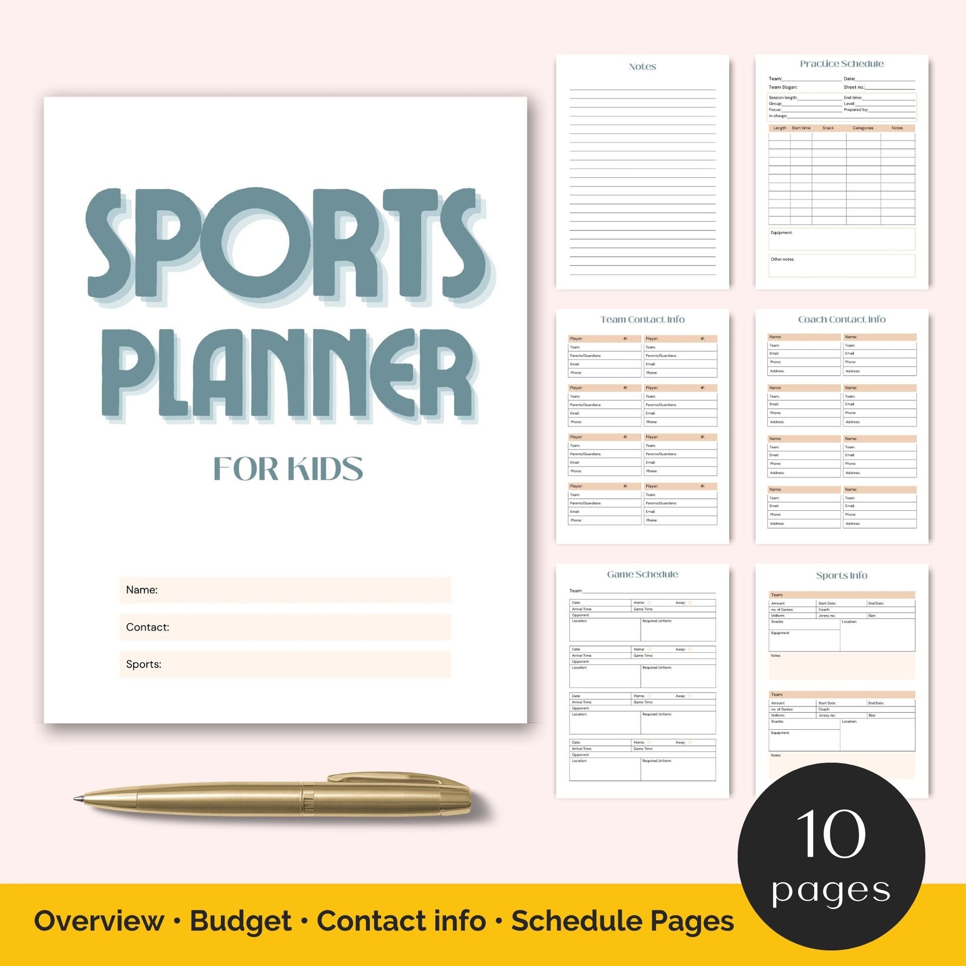 sports planner for kids