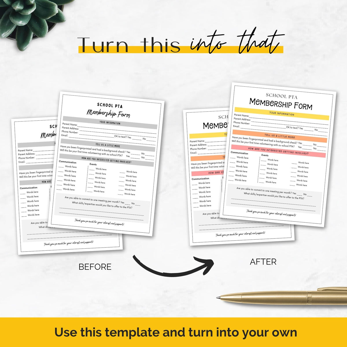 pto membership forms