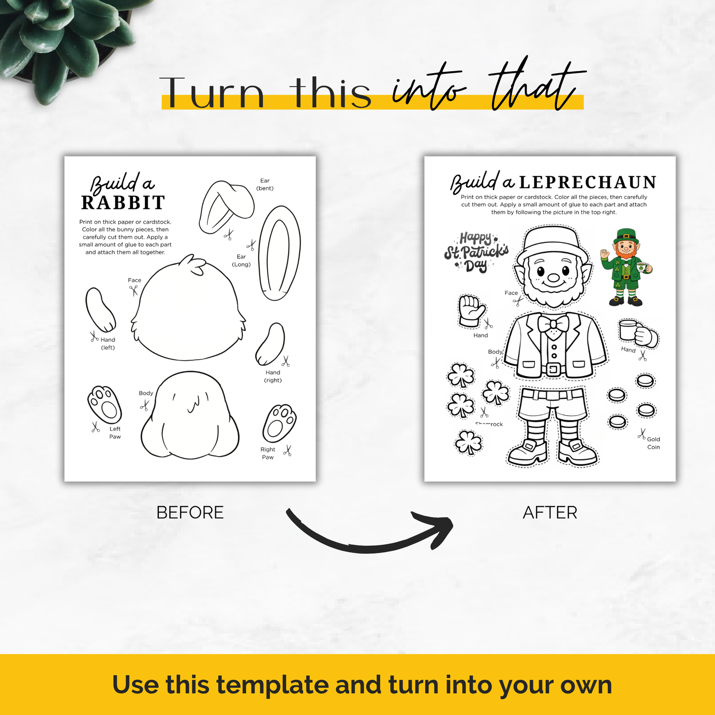 6 Kids Printable Craft Templates