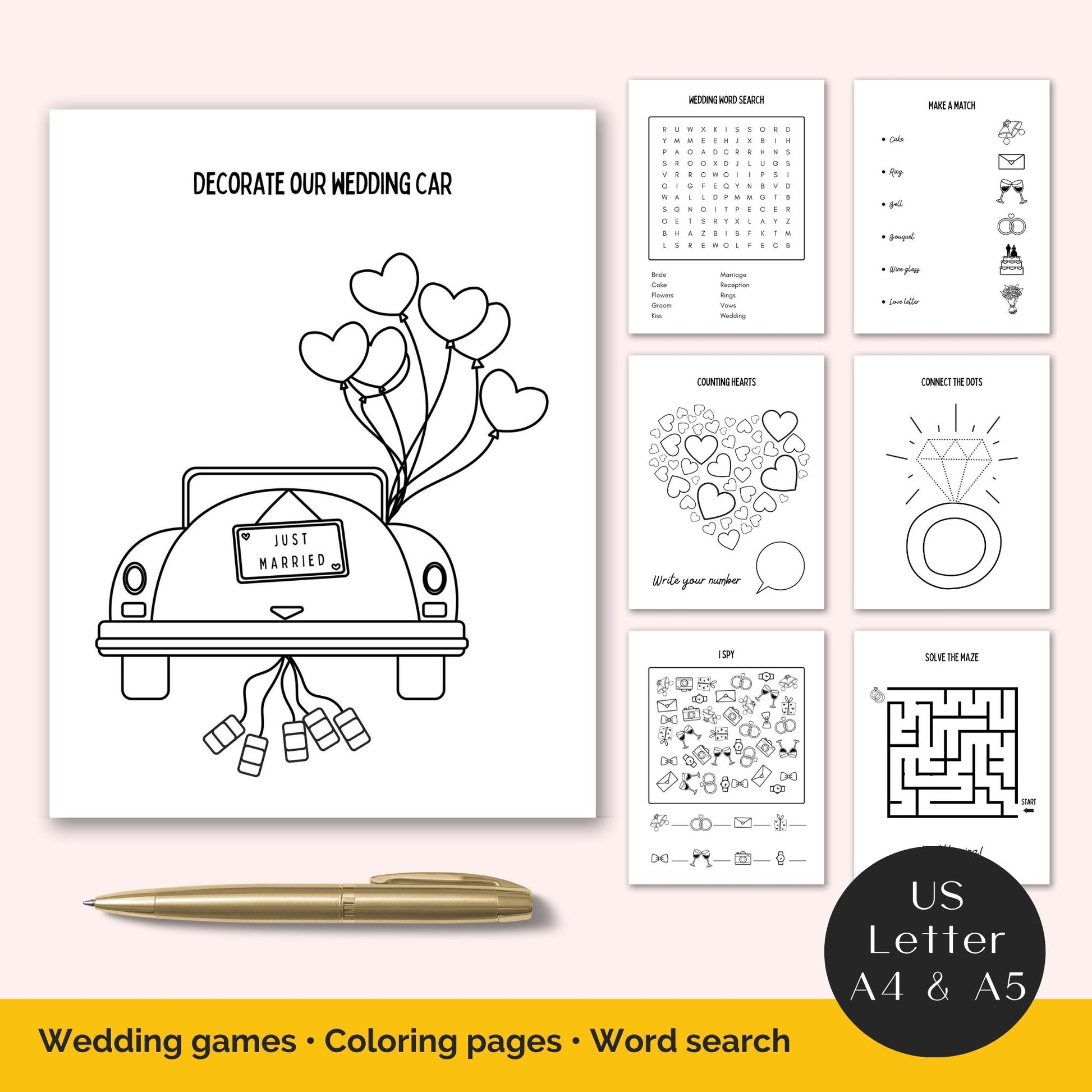 kid's wedding activity book