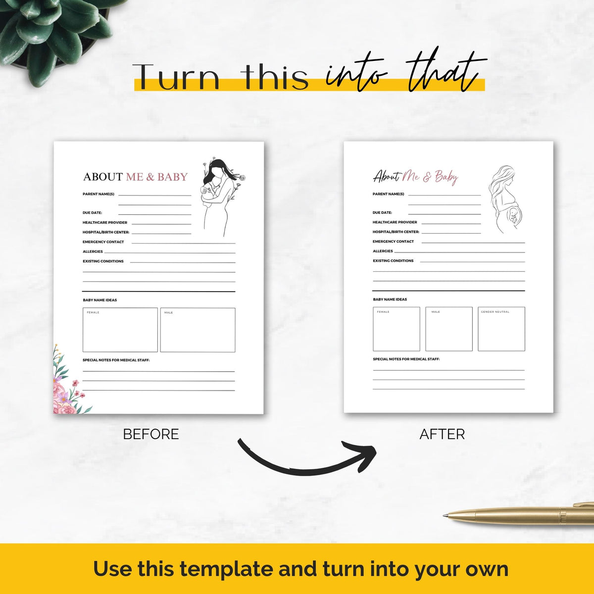 birth plan and postpartum planner